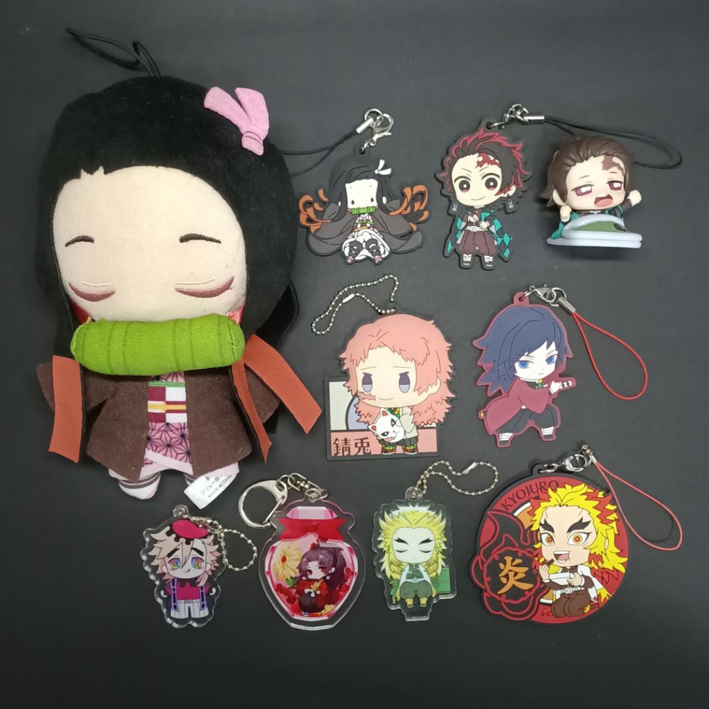 [OFFICIAL] Demon Slayer Plushies พวงกุญแจยางตุ๊กตาอะคริลิค - Nezuko, Tanjiro, Giyuu, Sabito, Rengoku
