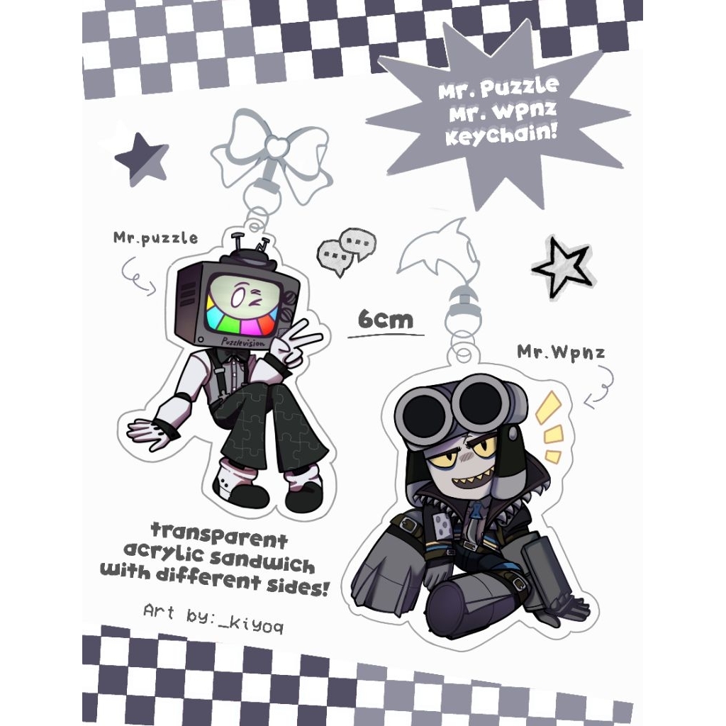 พวงกุญแจ Mr.Puzzle & Mr.Wpnz จากพัดลม SMG4
