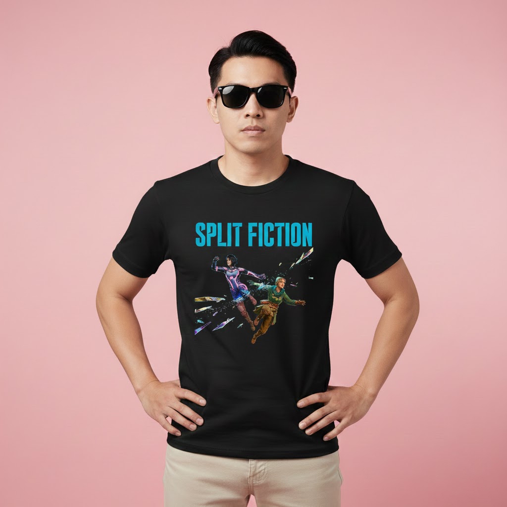 เสื้อยืดพรีเมี่ยม SPLIT FICTION Game ผ้าคอตตอนแขนสั้นและแขนยาว
