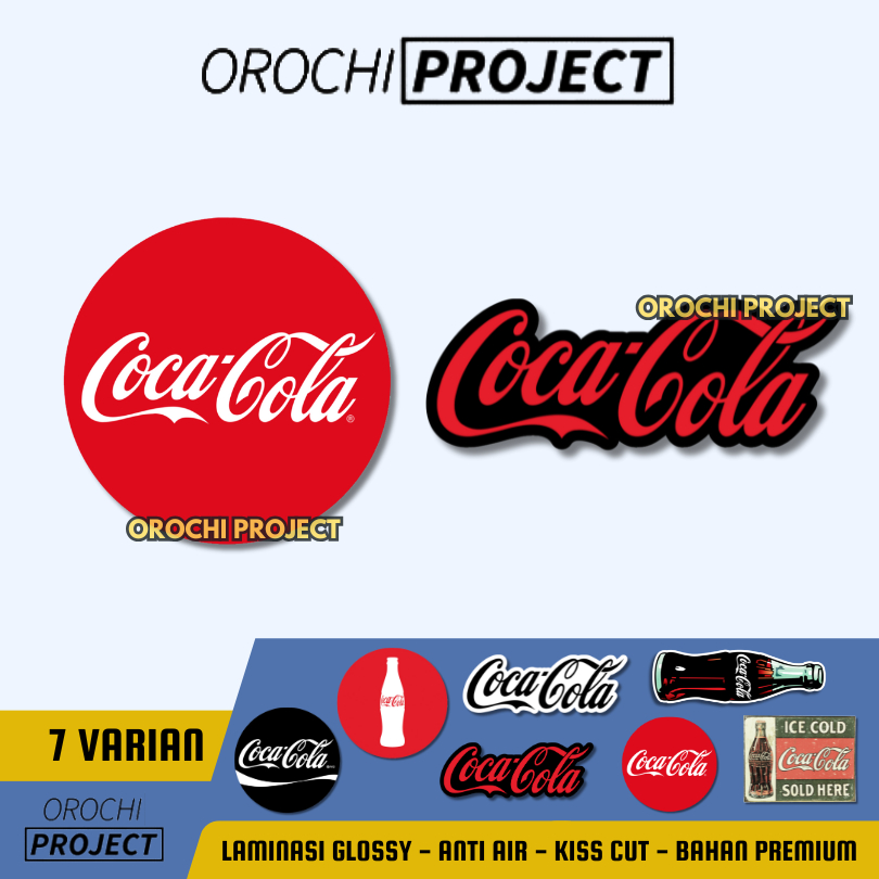 Coca Cola Drink โลโก้ยี่ห้อสติกเกอร์Glossyไวนิลกันน้ําHPแล็ปท็อป Tumblerหมวกกันน็อครถจักรยานยนต์