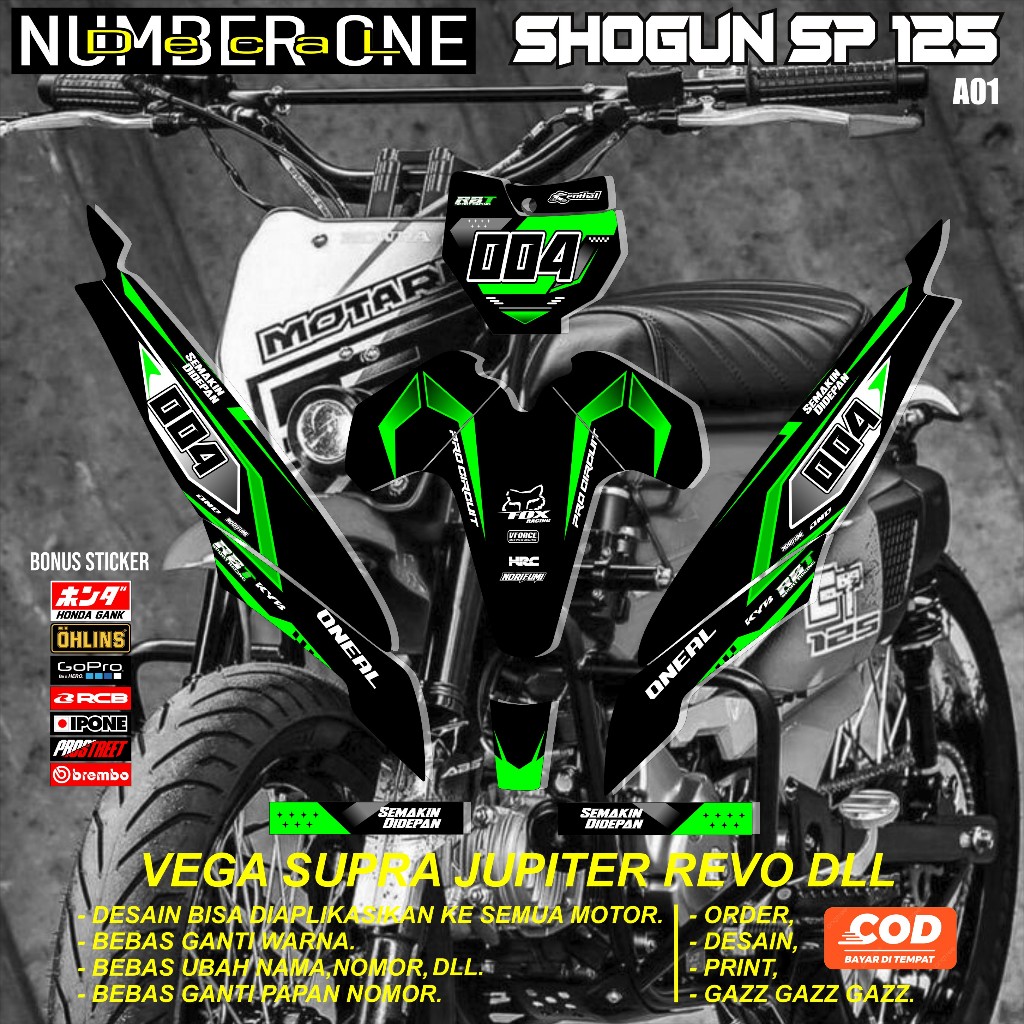 สติ๊กเกอร์ RBT SHOGUN SP 125 MOTOR RBT BEBEK MODIF SUPERMOTO YZ CRF KLX KX KTM RBT รหัส A01
