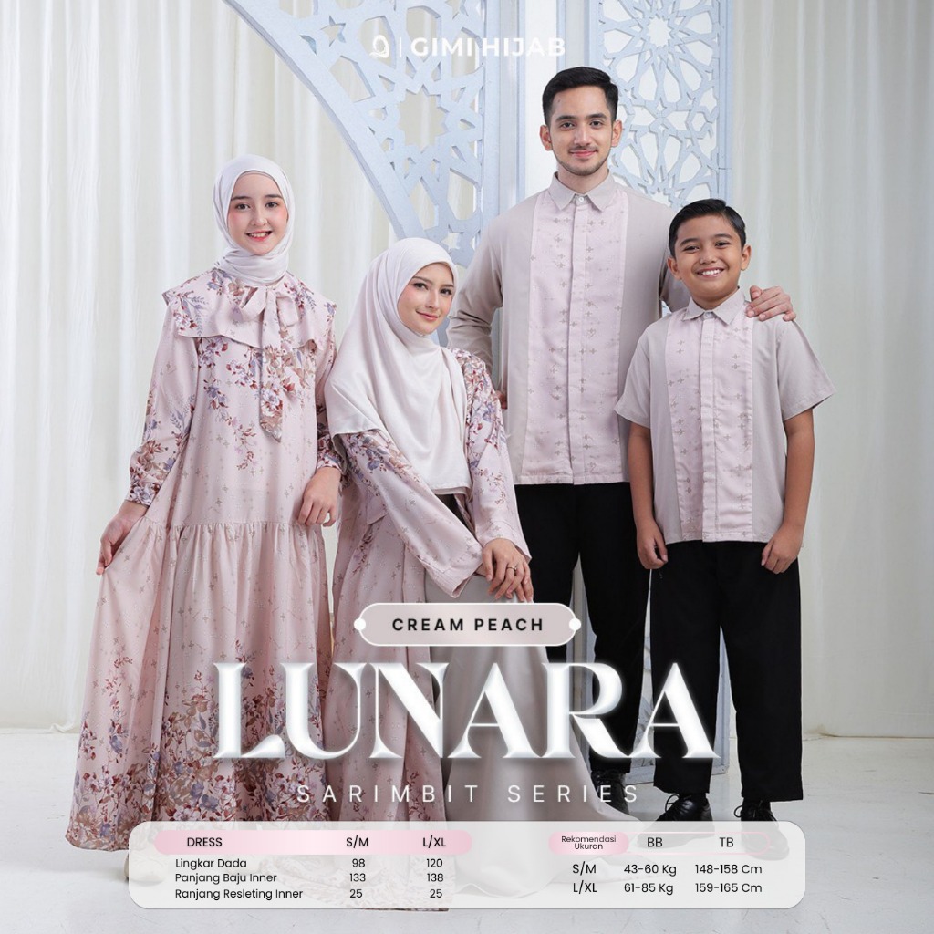 GIMIHIJAB - SARIMBIT EID 2026 LUNARA SERIES - Abaya & Couple Family Eid 2026