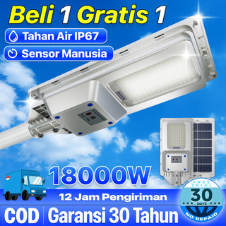 [Garansi 30 tahun]Lampu Tenaga Surya outdoor LED 18000W lampu solar cell lampu outdoor 0 Biaya listrik tahun jalan air IP67 kerangka anti petir Jarak Jauh smart kontrol jarang jauh stock tersedia