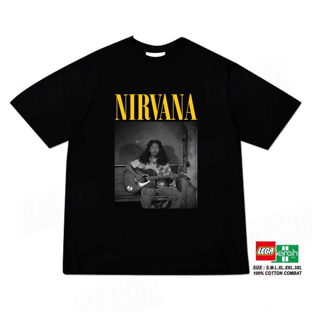 KATUN NIRVANA X MANDRA parodi เสื้อยืดผ้าฝ้าย 100% ฟรีสติ๊กเกอร์