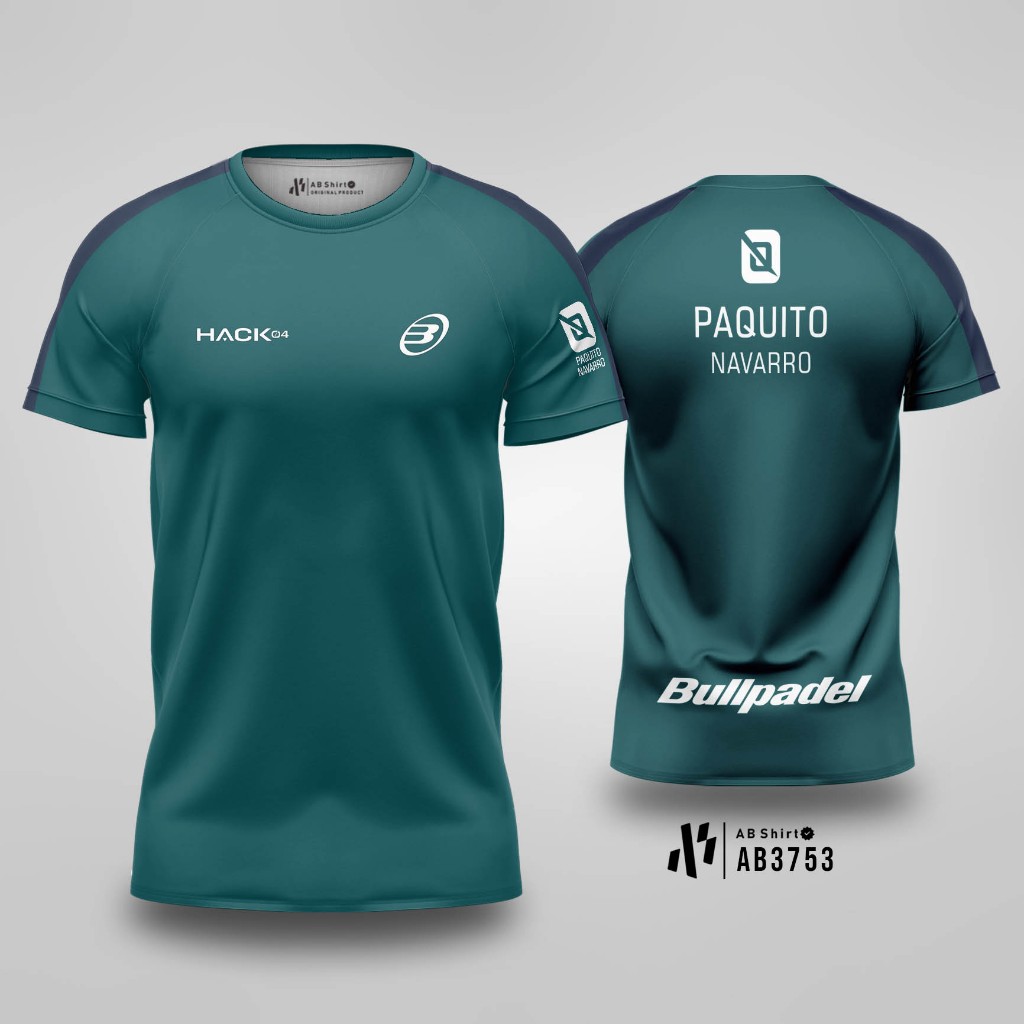 เสื้อแข่ง Padel Team Bullpadel Paquito Navarro 2025 รุ่นใหม่ล่าสุด - สีเขียวเข้ม