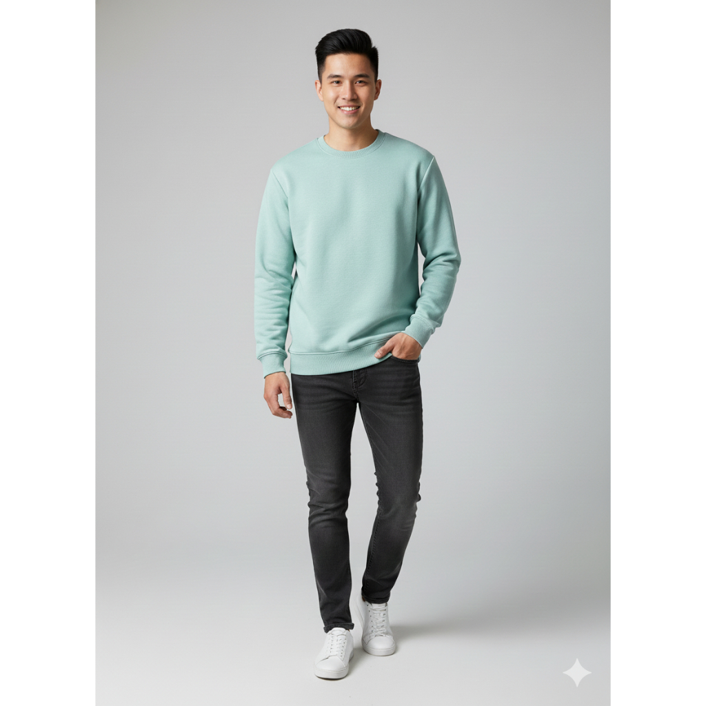 [HM-52] H*M Crewneck Men | คอกลมสีพื้นสําหรับผู้ชาย