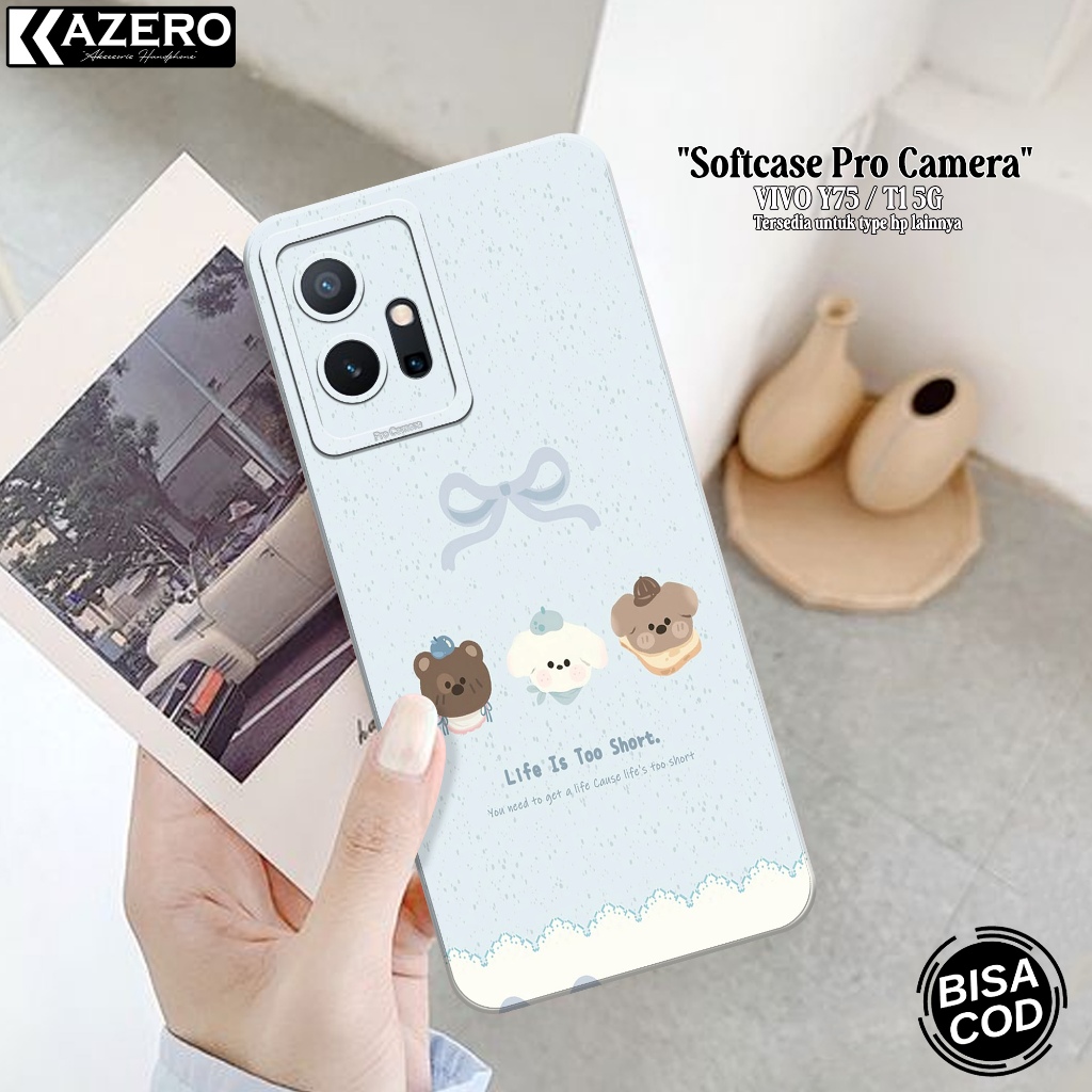 HP เคส VIVO Y75 / T1 5G ล่าสุด - เคสแฟชั่นการ์ตูน - เคส VIVO Y75 / T1 5G - เคสซิลิโคนกล้อง Pro - เคส