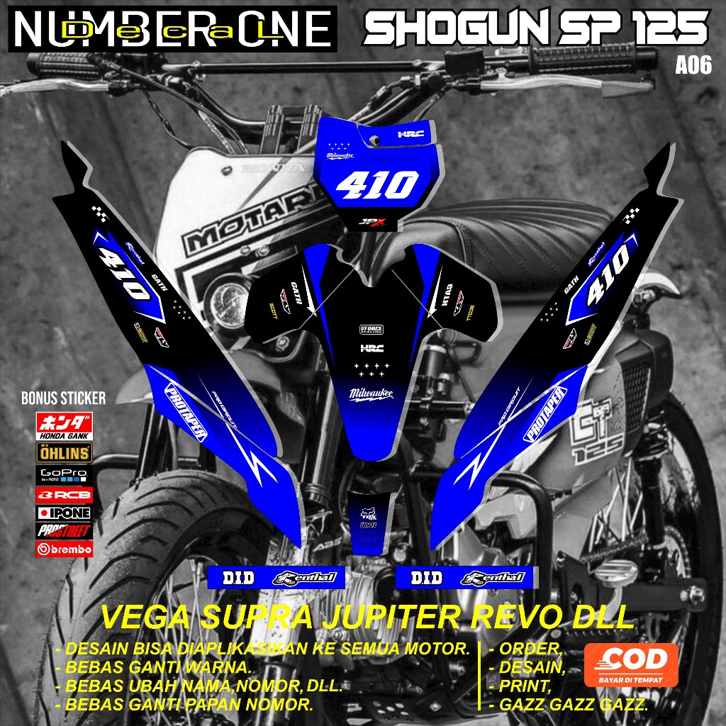 สติ๊กเกอร์ RBT SHOGUN SP 125 MOTOR RBT BEBEK MODIF SUPERMOTO YZ CRF KLX KX KTM RBT รหัส A06