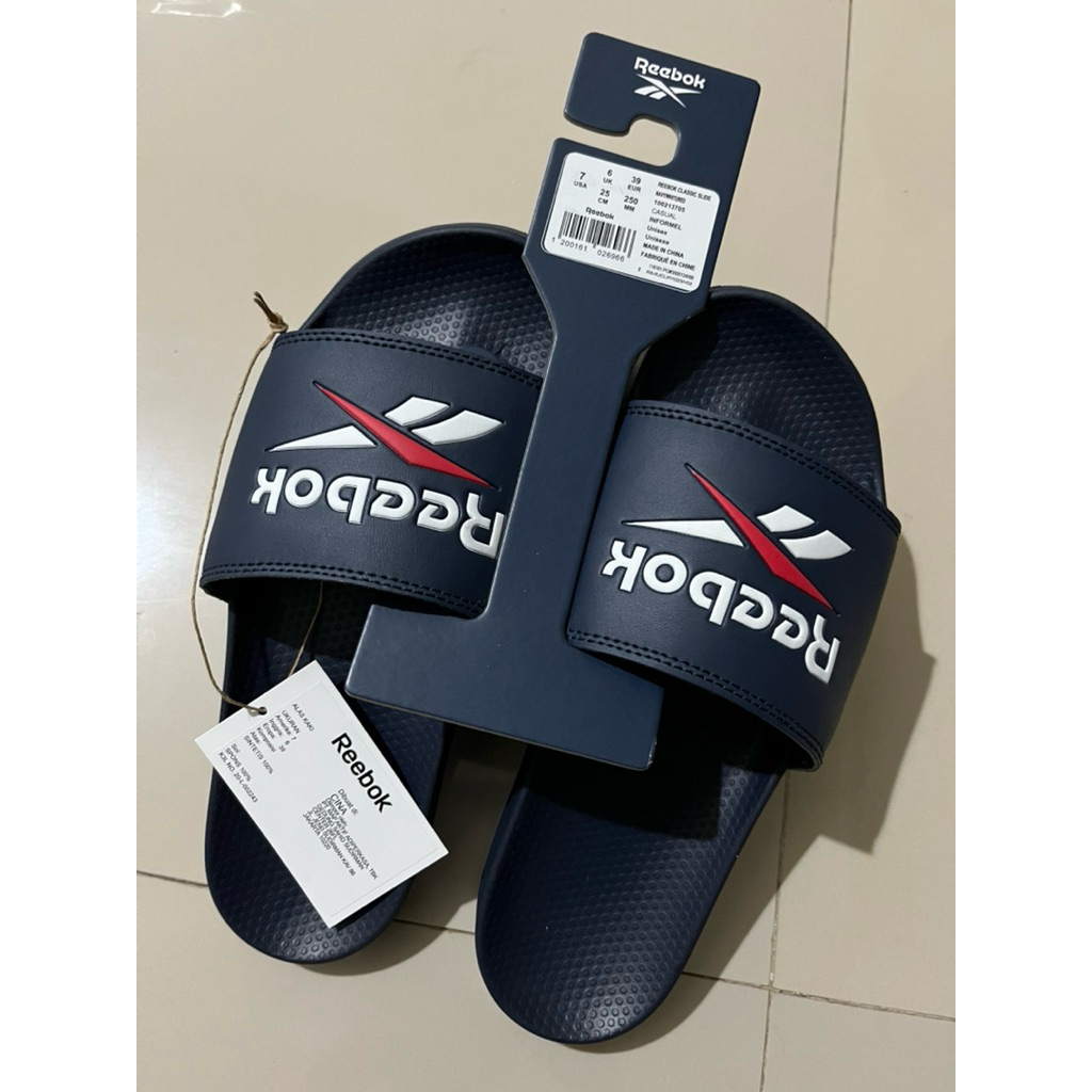รองเท้าแตะ Reebok Original / Reebok Classic Slides - สีดํา/ขาว/ชอล์ก