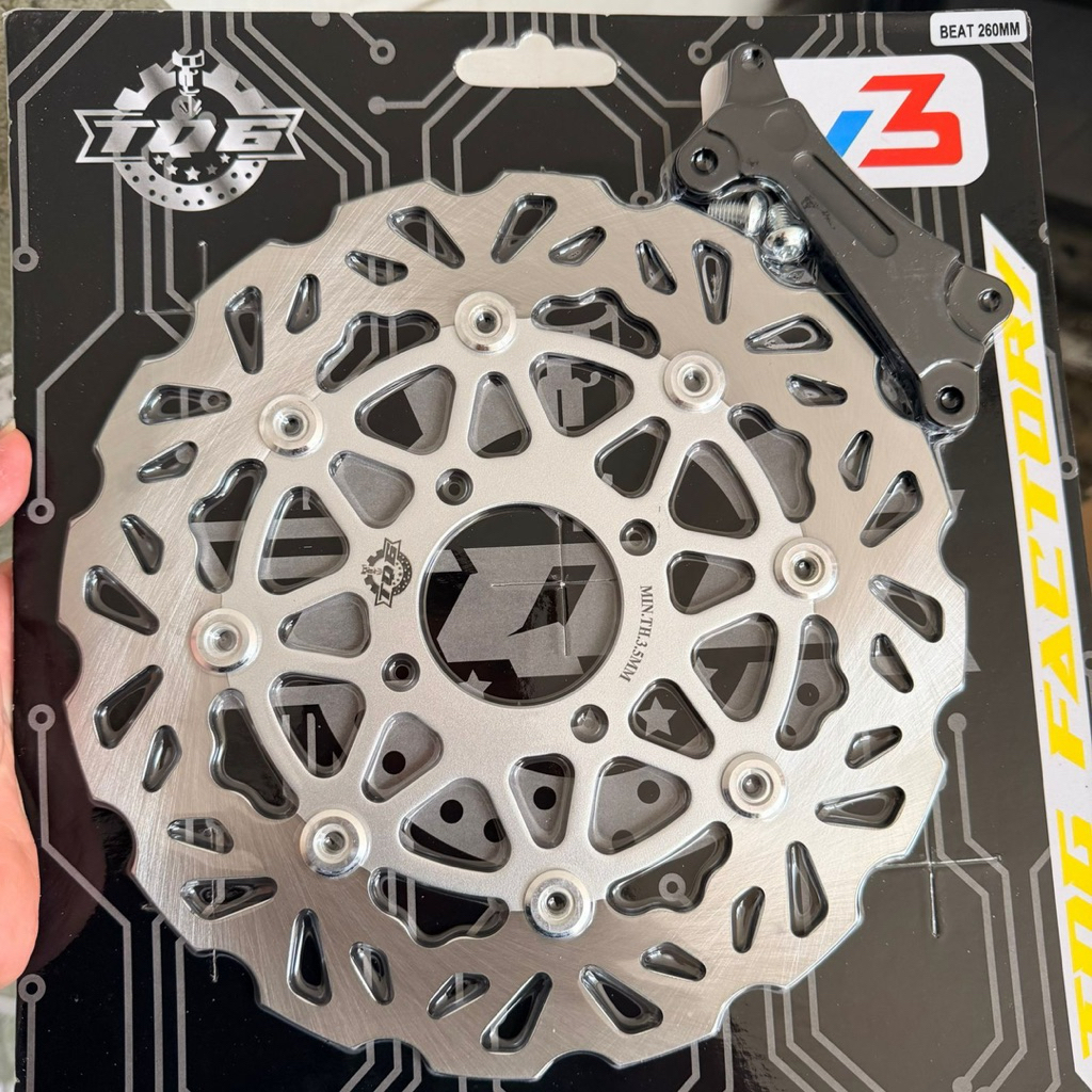 TQ6 CNC Floating Front Disc จานเบรกสําหรับ beat, all vario, genio, scoopy ring 14 ขนาด 260mm Original Vietnam