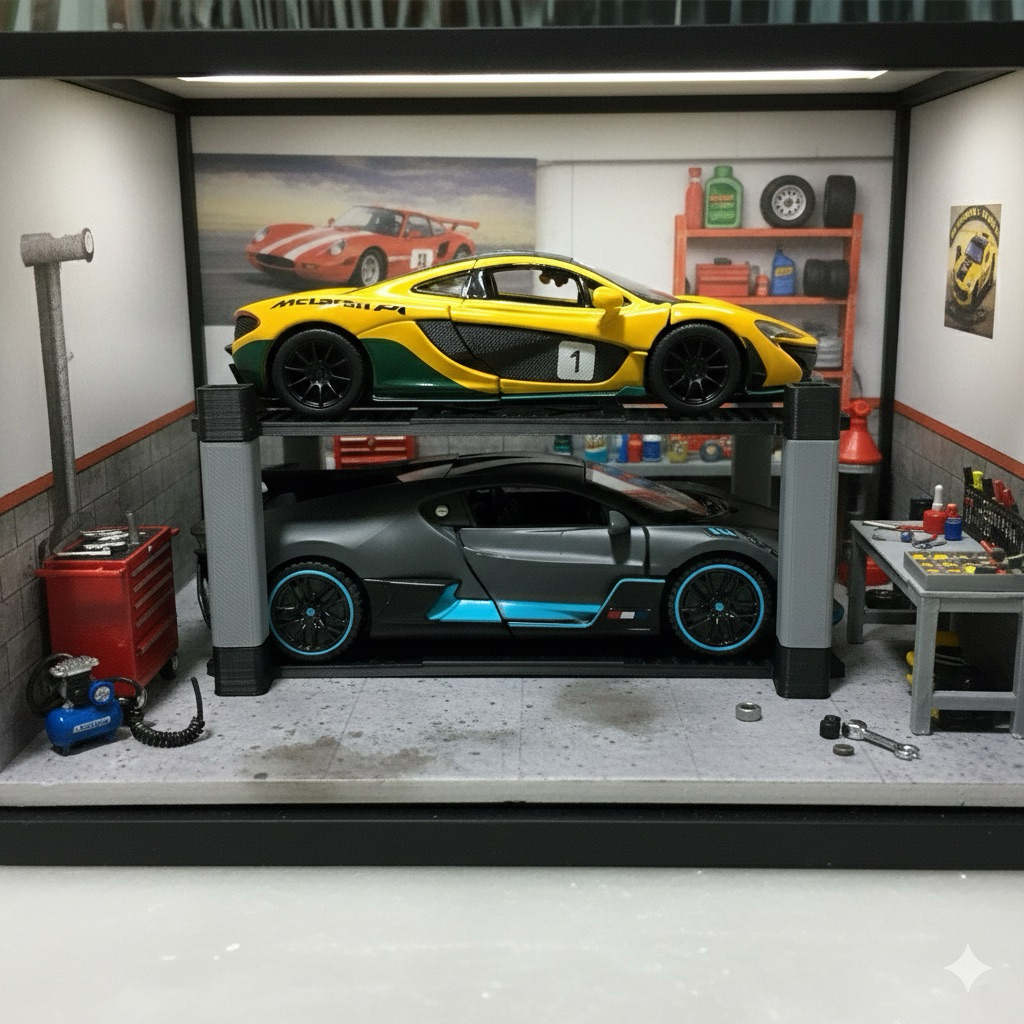 1:36 หรือ 1:32 scale diecast Radial display rack