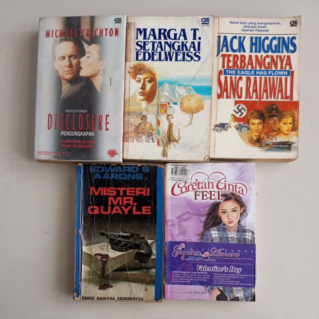 NOVEL JACK HIGGINS EDWARD S AARONS MICHAEL CRICHTON MARGA T CORETAN LOVE FEEL 100 PERCENT MARIA FRAN