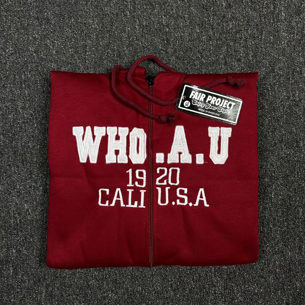 MERAH The Zourney Hoodie Zipper Sweater Jacket ปักเขียน Motif | แดง แดง แดง แดง