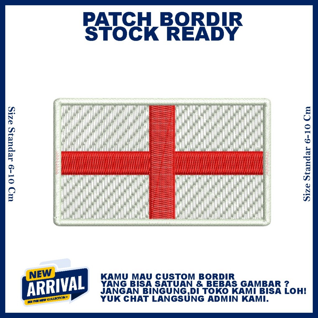 ENGLAND FLAG LOGO EMBROIDERY PATCH คุณภาพสูง EMBROIDERY - ZONE EMBROIDERY