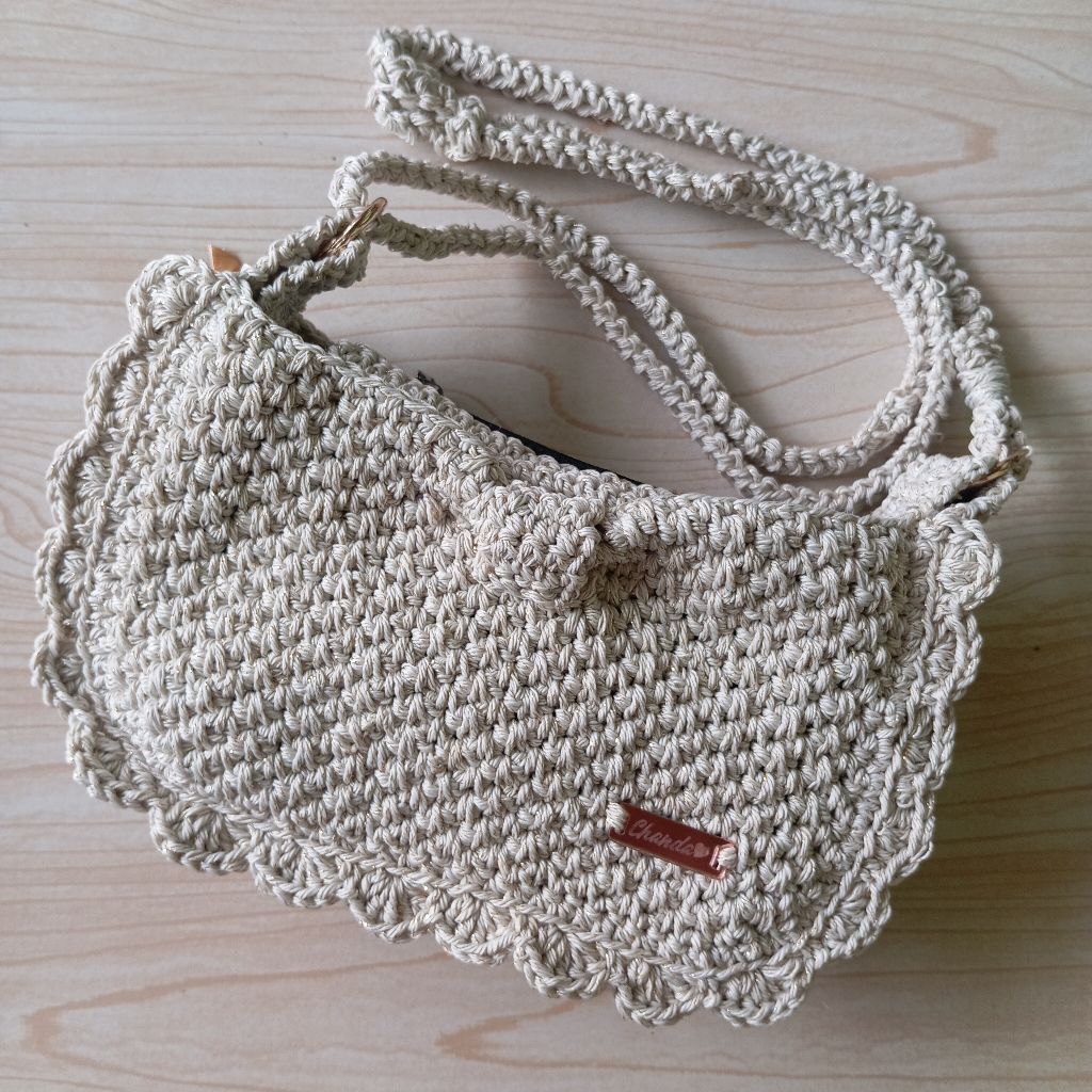 กระเป๋าถักแฮนด์เมด Chanda กระเป๋าถักสวย กระเป๋าสะพายข้างถัก กระเป๋าสะพาย