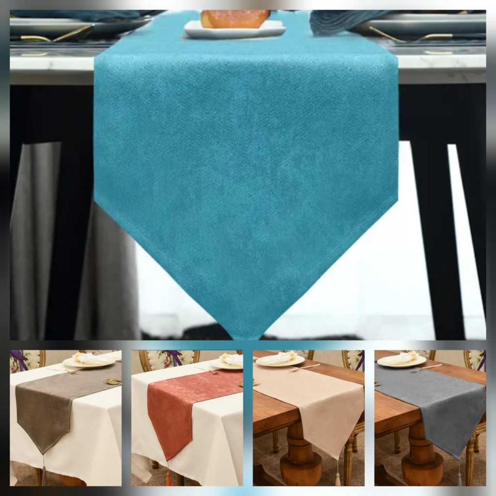 Triangle Table Runner ทําจากหนังกลับ หน้าเดียว ขนาด 35x120, 35x150, 35x200, 35x250cm