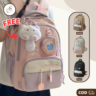 Tas Sekolah Warna Pastel Yang Lucu/Ransel wanita Warna Permen Gaya Kampus Y2k/Ransel Impor Korea Untuk Siswa