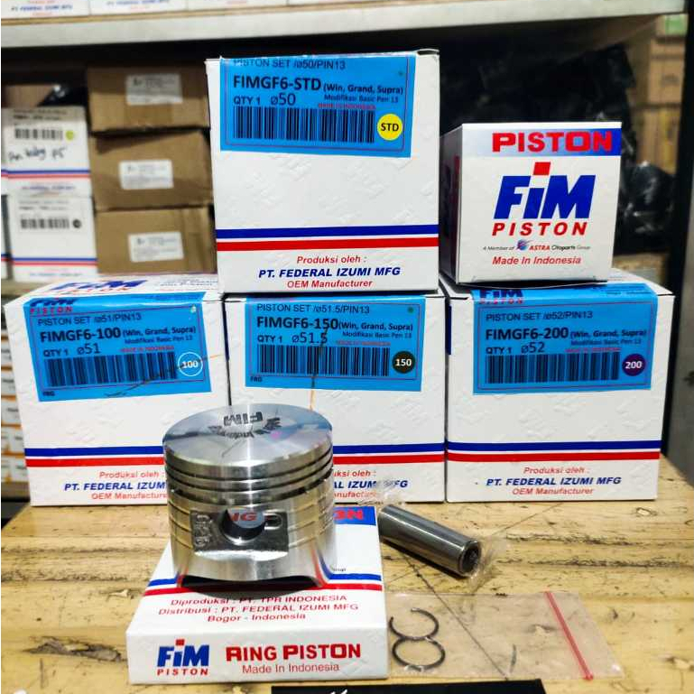 SEHER PISTON GRAND WIN SUPRA OS OVERSIZE STD 50.5 51 51.5 52 PIN 13 FIM IZUMI