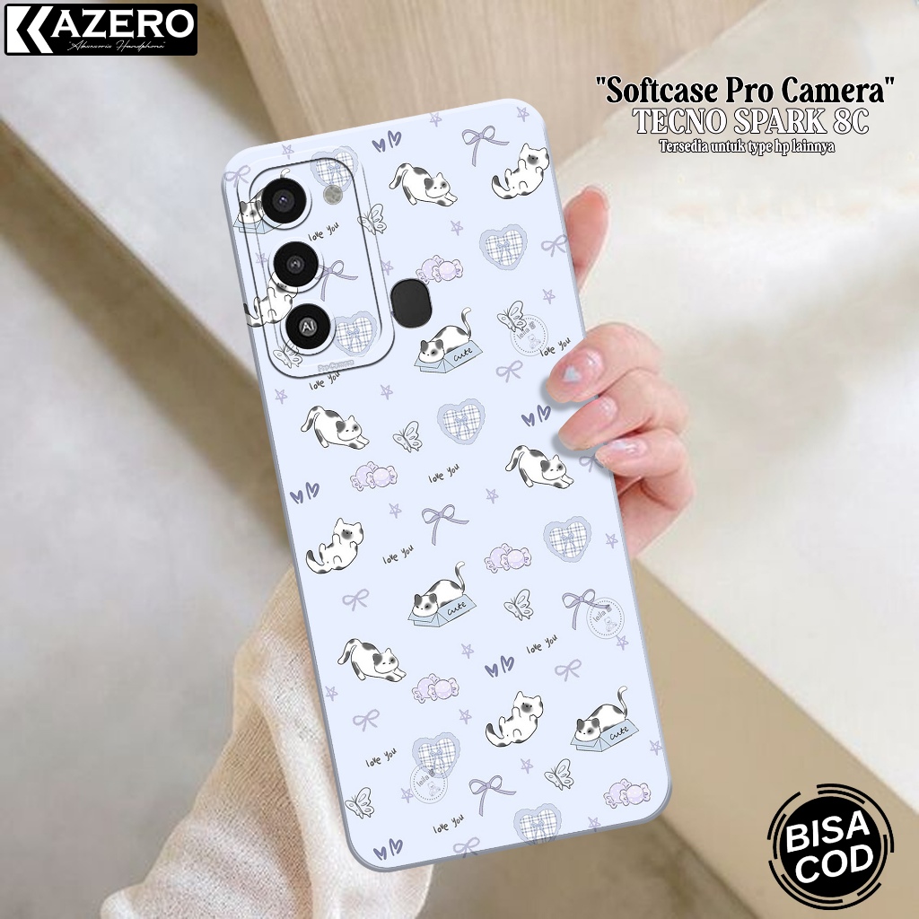 Tecno Spark 8Cแฟชั่นกรณีการ์ตูนSoftcase Tecno Spark 8CซิลิโคนProกล้องPecno Spark 8CกรณีTecno Spark 8