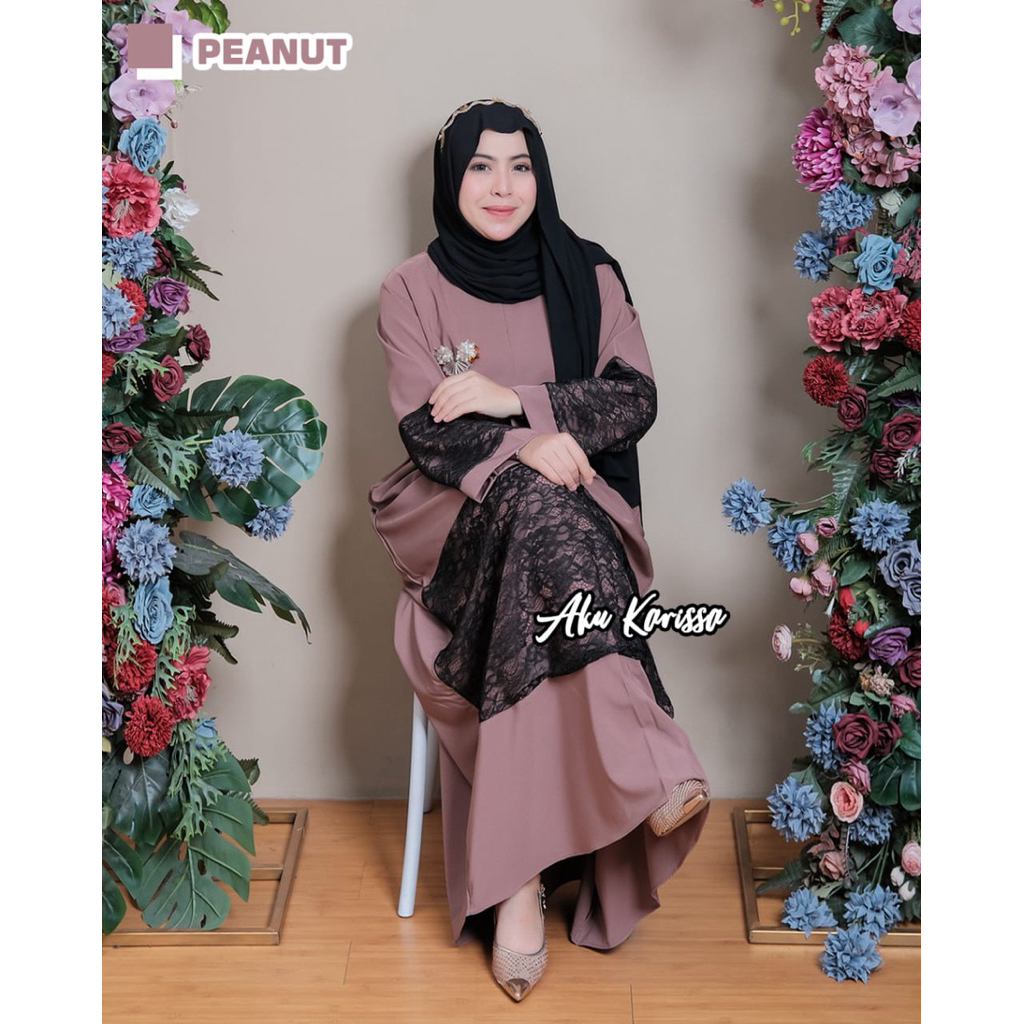 RASYELA DRESS BY AKU KARISSA, COOL YUNARA MATERIAL, MIXED WITH BEAUTIFUL BROCCADE, LATEST HIJABSTYLE