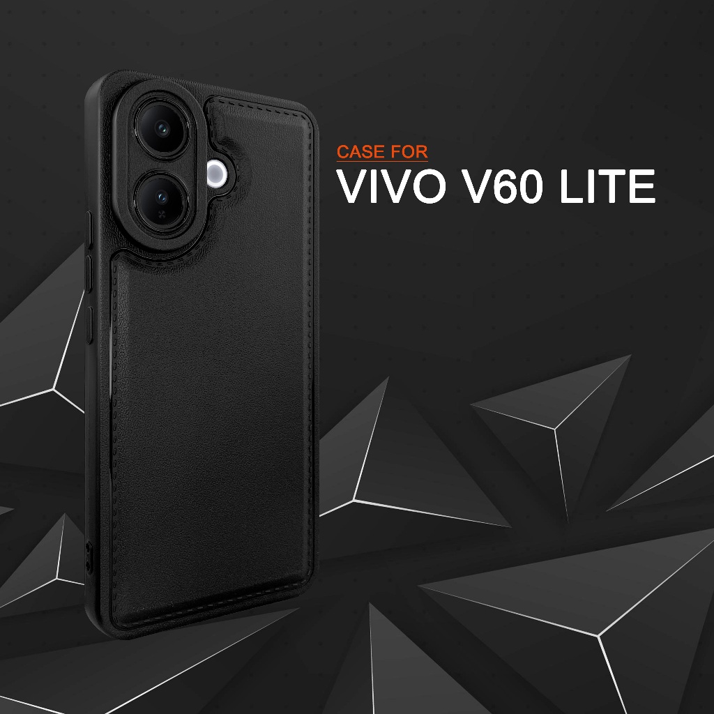 EllaStuff Case VIVO V60 LITE Softcase PREMIUM LEATHER BLACK Casing VIVO V60 LITE