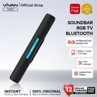 [Super Bass] VIVAN Bluetooth Soundbar TV Speaker RGB LED Lampu TWS Interkoneksi 4 Mode Playback VS31 Garansi 12 Bulan