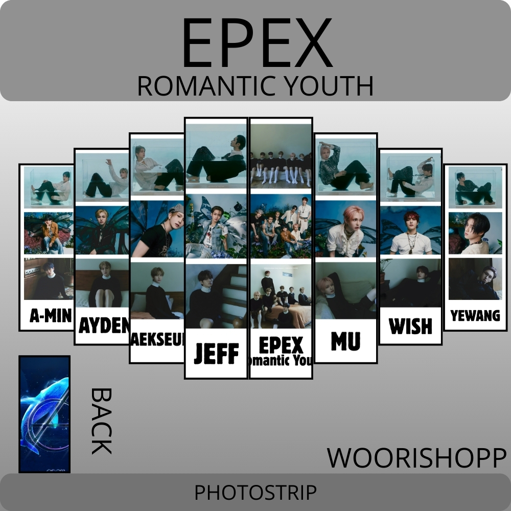 EPEX ROMANTIC YOUTH PHOTO STRIP 2 ด้านข้าง 8 ชิ้น KPOP UNOFFICIAL AYDEN JEF YEWANG BAEKSEUNG PHOTO S