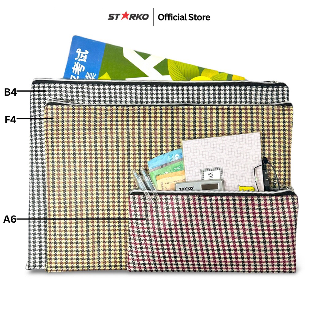 กระเป๋าเอกสารกระเป๋าเอกสาร A6/F4/B4 โฟลเดอร์แฟ้ม Folio Paper Organizer - STARKO