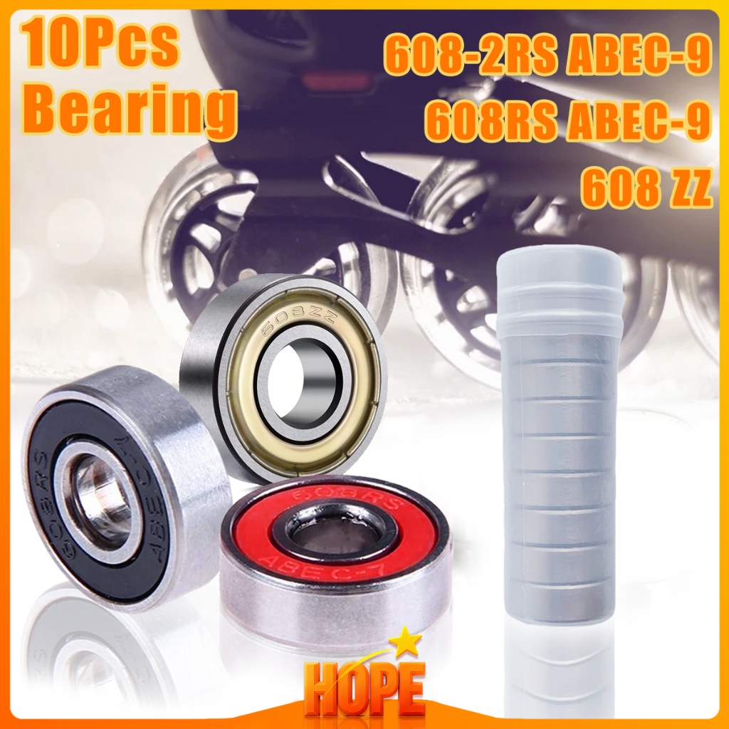 10 ชิ้นแบริ่ง 608 ZZ สําหรับความเร็วต่ํา 608 ZZ Miniature Ball Bearing 8 X 22 X 7 MM RS ASB แบริ่งเน