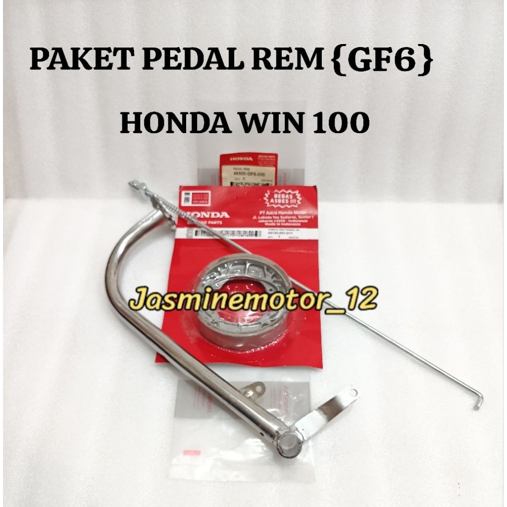 แพ็คเกจเบรก + สายเบรค + ผ้าเบรกหลัง { GF6 } HONDA WIN 100 รองเท้าเบรก VEDAL REAR คุณภาพสูงคุณภาพ