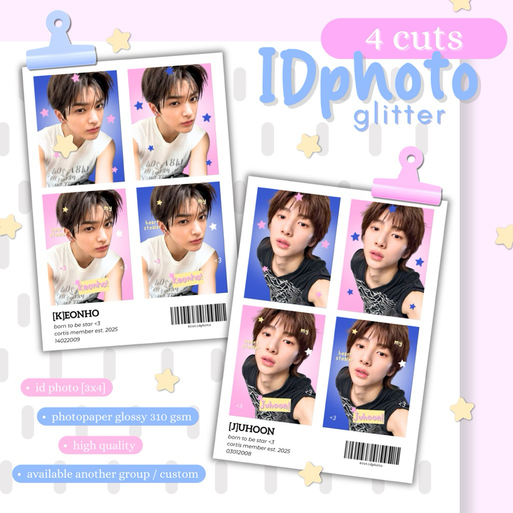 ID PHOTO 4CUT CORTIS KEONHO JUHOON SEONGHEON MARTIN JAMES