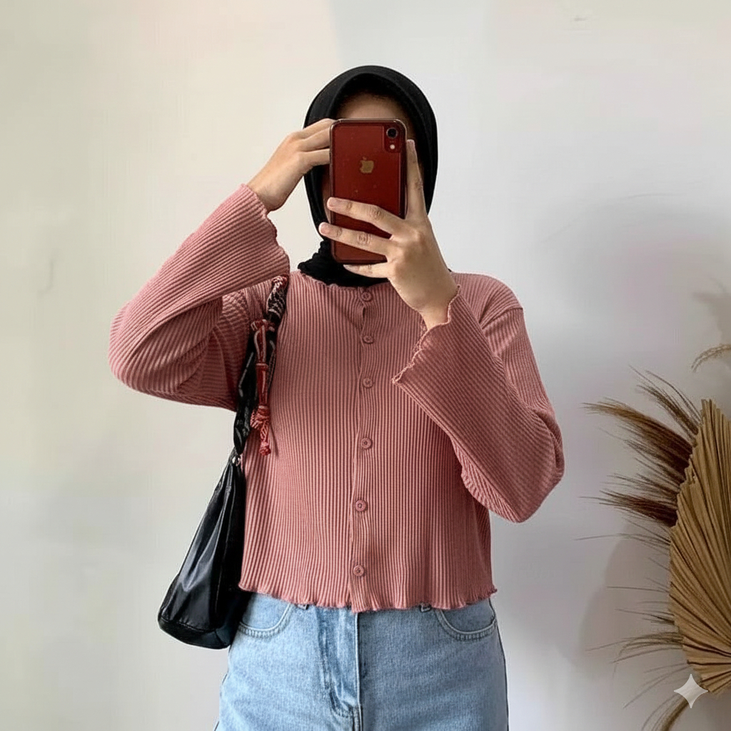 WAFLE CARDIGAN / KOREAN STYLE KNIT CARDIGAN / ปุ่ม CARDIGAN / เสื้อผ้าผู้หญิง