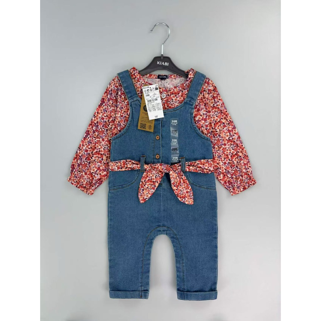 • BABYLURAIN • Kiabi Overall Set Kiabi Denim Kids Pants with Belt
