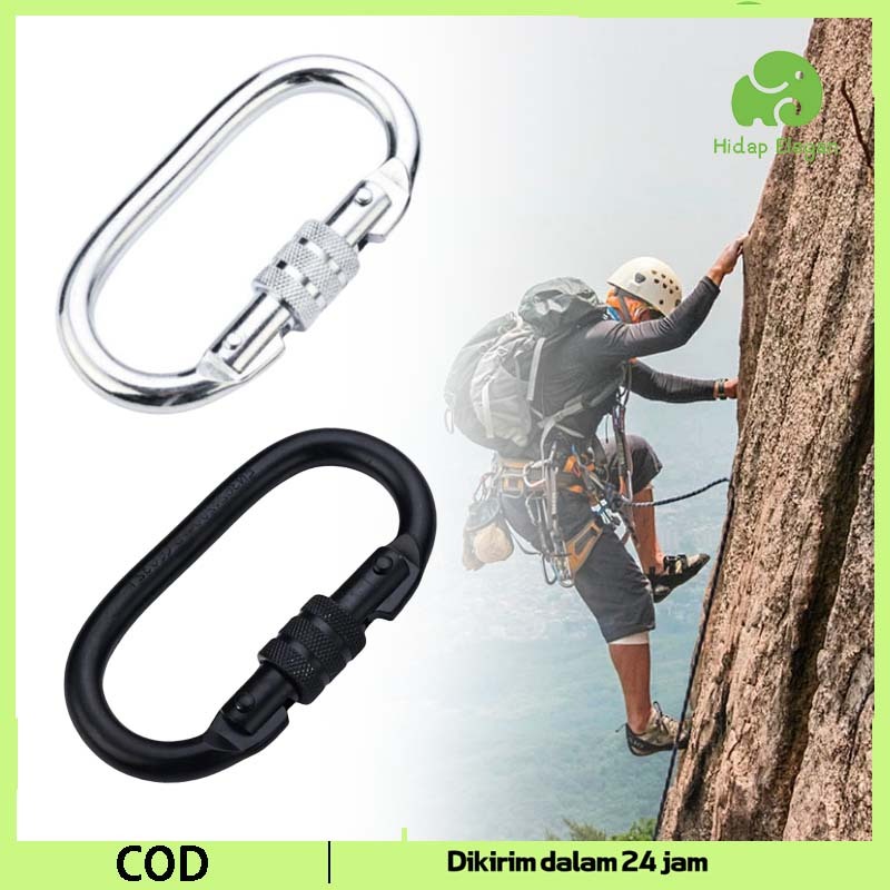 ทนทาน Rock Climbing Carbiner O ประเภทเหล็กเหล็ก Carabiner Rock Climbing Carbiner ปีนเขา Carbiner