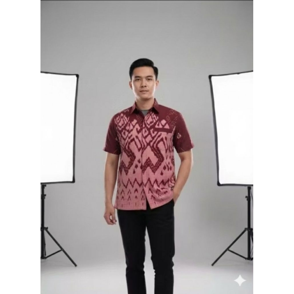 KEMEJA SHORT-SLEEVED WOVEN SHIRT - เสื้อเชิ้ต JEPARA WOVEN ดั้งเดิม