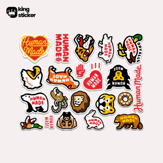 ชุดสติ๊กเกอร์สไตล์ออริจินัลระดับพรีเมียม Human Made – เนื้อหา 21 ชิ้น | นํา้มันเย็น | ไดคัทแม่นยํา | สีกันน้ํา & คมชัด | เหมาะสําหรับแล็ปท็อปขวดดื่มรถจักรยานยนต์และอุปกรณ์เสริมในชีวิตประจําวัน
