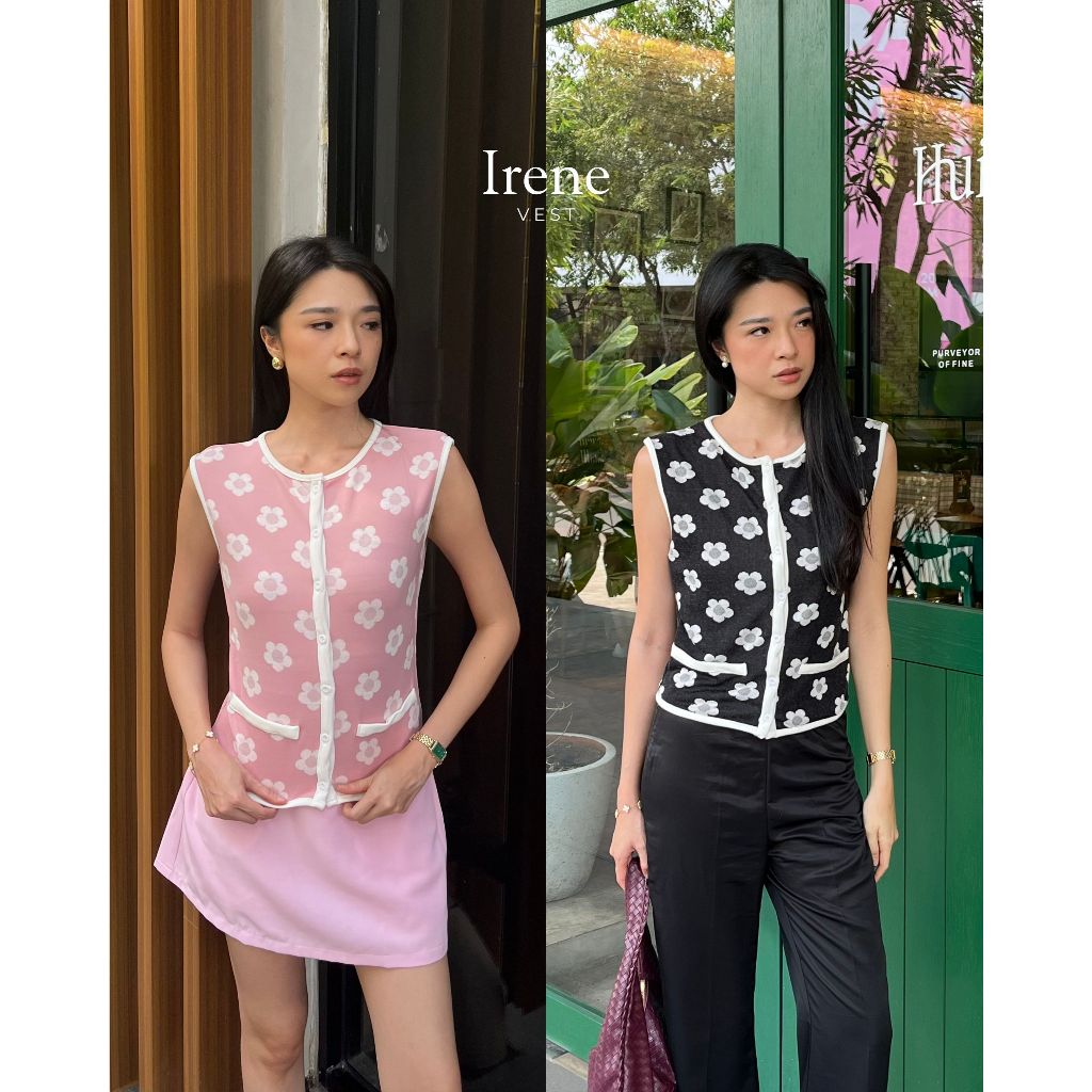 KANNEE - IRENE VEST | เสื้อตัวในผู้หญิง | เสื้อกั๊กสตรี | ผู้หญิง OUTER | เดรสลายดอก