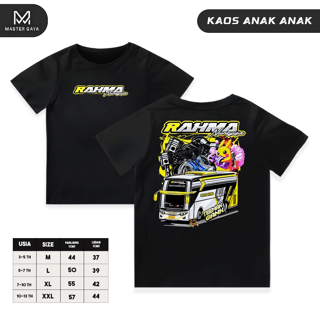 RAHMA Jetbus 3 Bus เสื้อยืด, Bus Mania Vector เสื้อสําหรับเด็กผู้ชาย, Tellet Bus 3-13 ปี