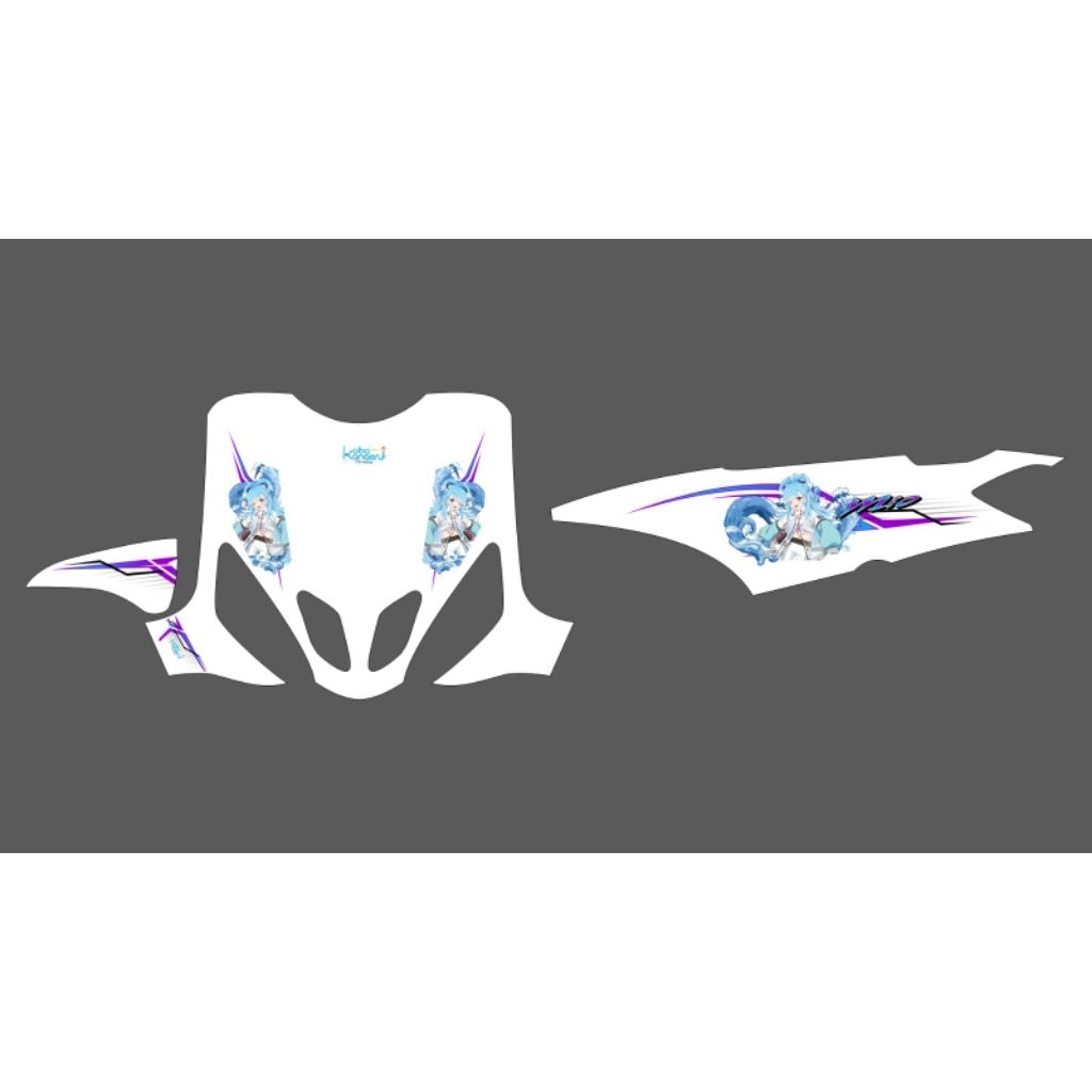 สติ๊กเกอร์แถบเต็นท์ YAMAHA MIO SPORTY/SMILE DESIGN ANIME COWBOY KHANERU TRANSPARENT