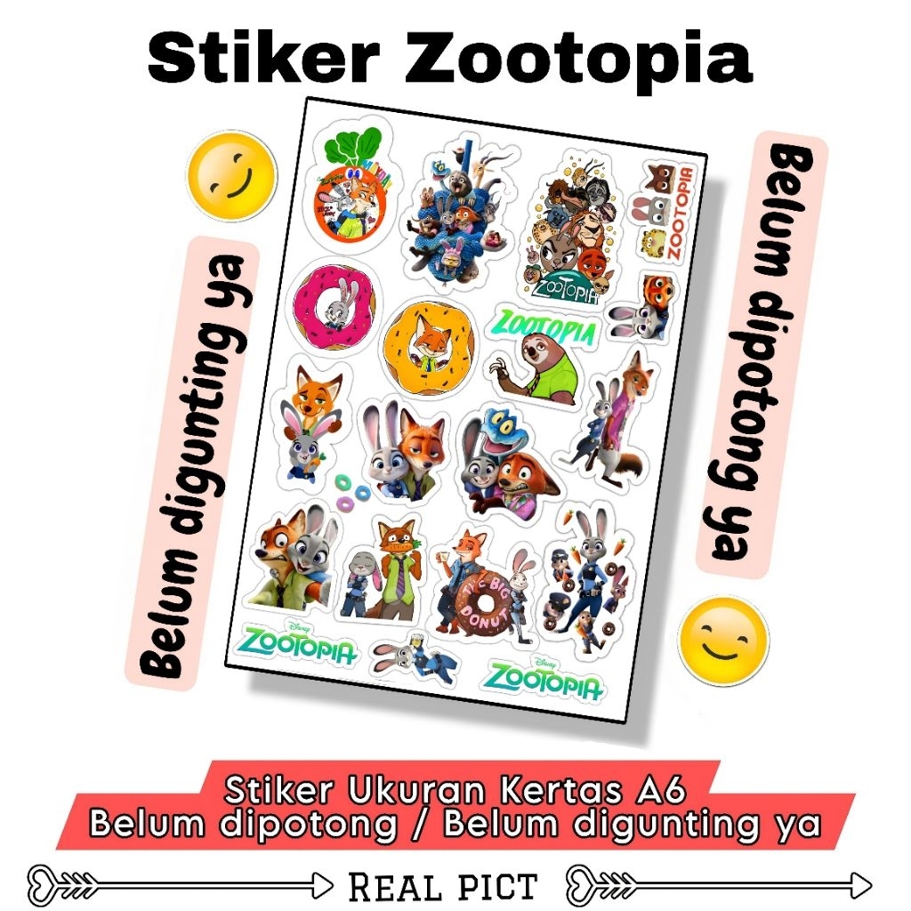 สติ๊กเกอร์ ZOOTOPIA / สติ๊กเกอร์ไวนิลขนาด A6 / สติ๊กเกอร์