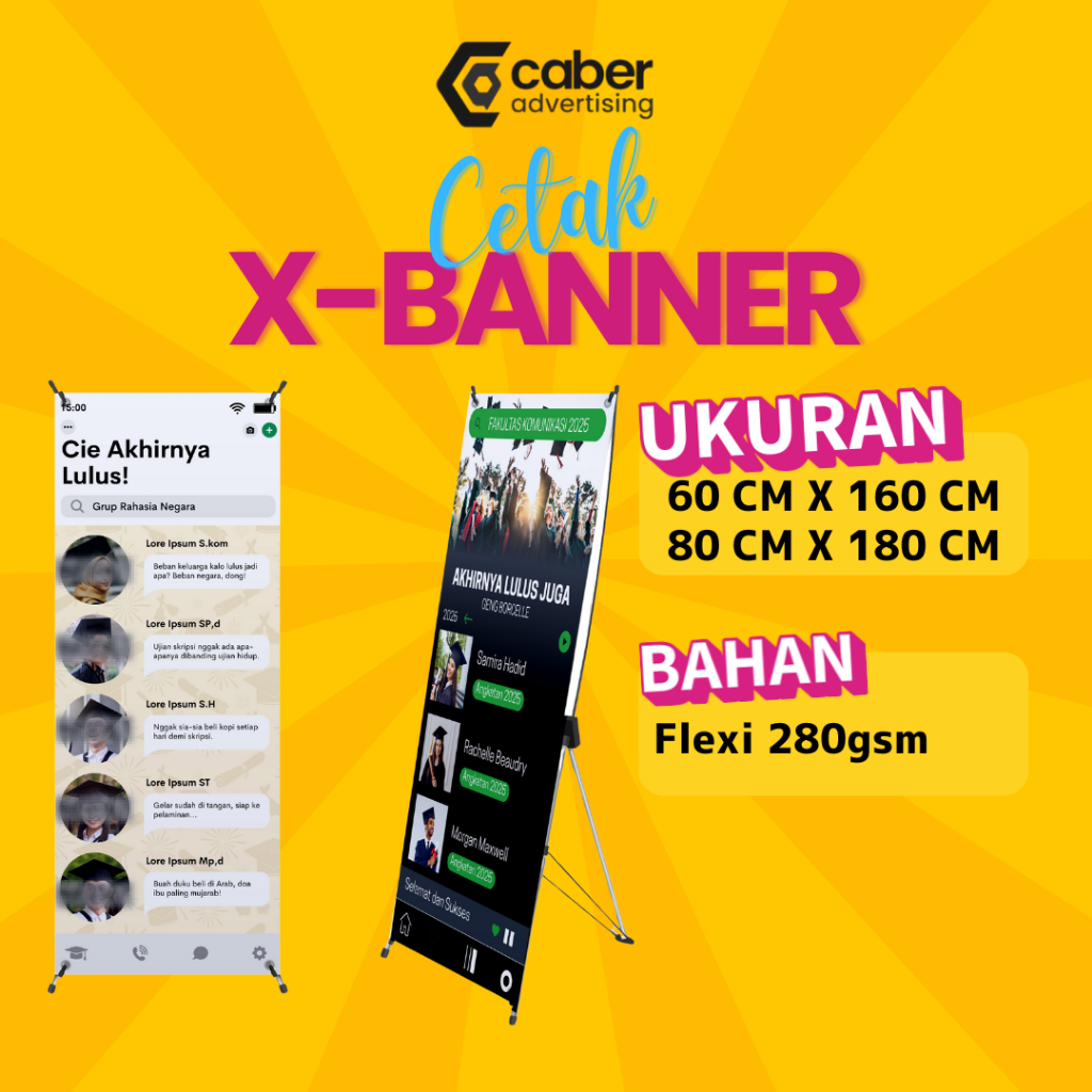 PRINT X/Y BANNER สําหรับ GRADUATION, WEDDING, ETC โปรเซส 1 วัน