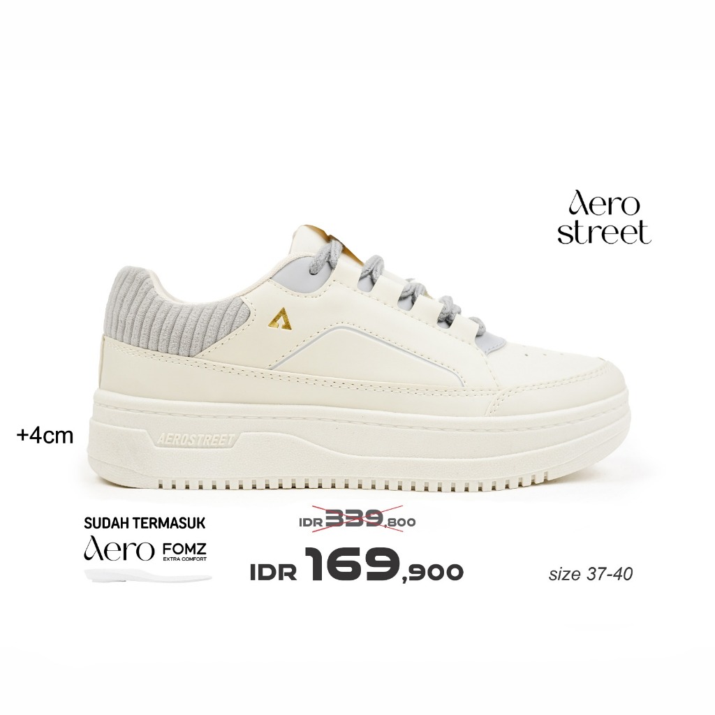 Aerostreet Olivia 37-40 Natural Light Grey - รองเท้าผ้าใบผู้หญิง