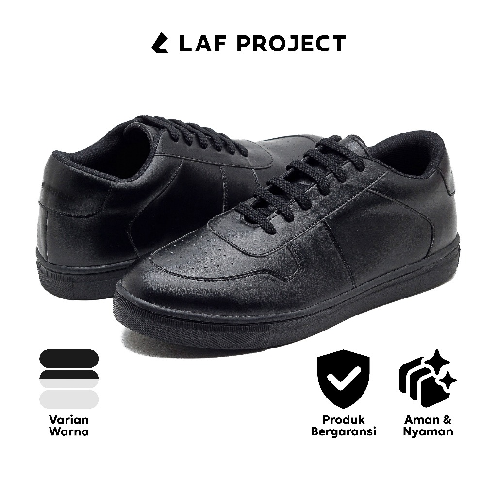 รองเท้าผ้าใบลําลองผู้ชายแบบผูกเชือกสีดํา Full Black Air Adam LAF Project
