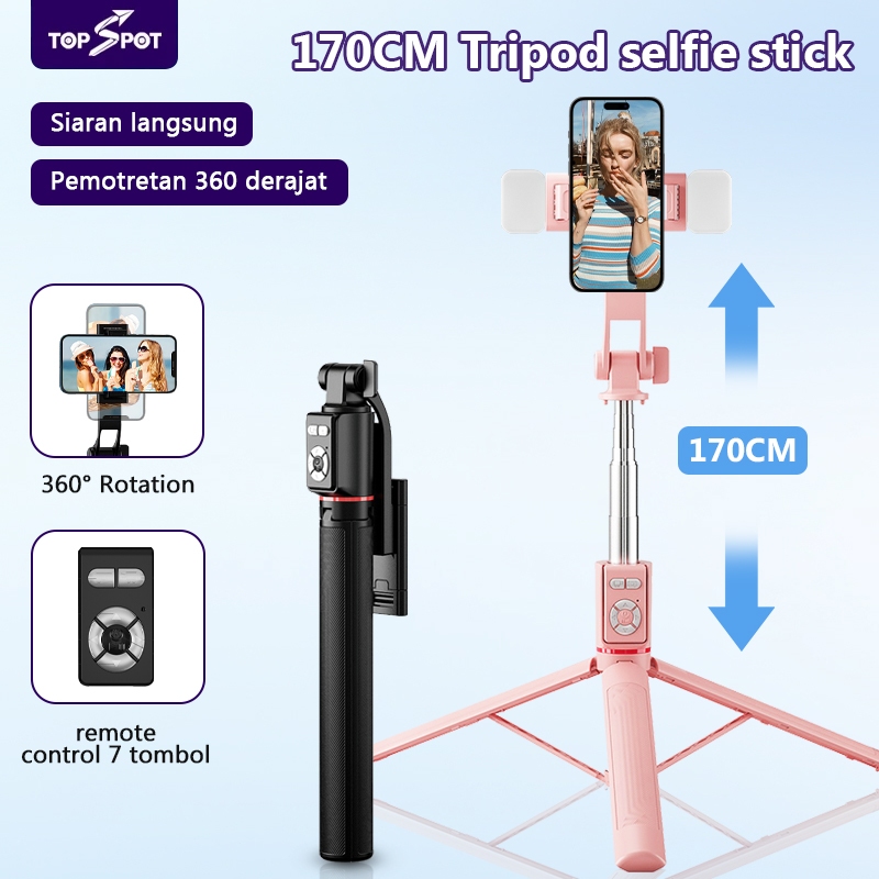 Topspot 170 ซม.Selfie Stickขาตั้งกล้องTewis Monopodบลูทูธระยะไกล 7 Tomobakแบบพกพาน้ําหนักเบาสําหรับว