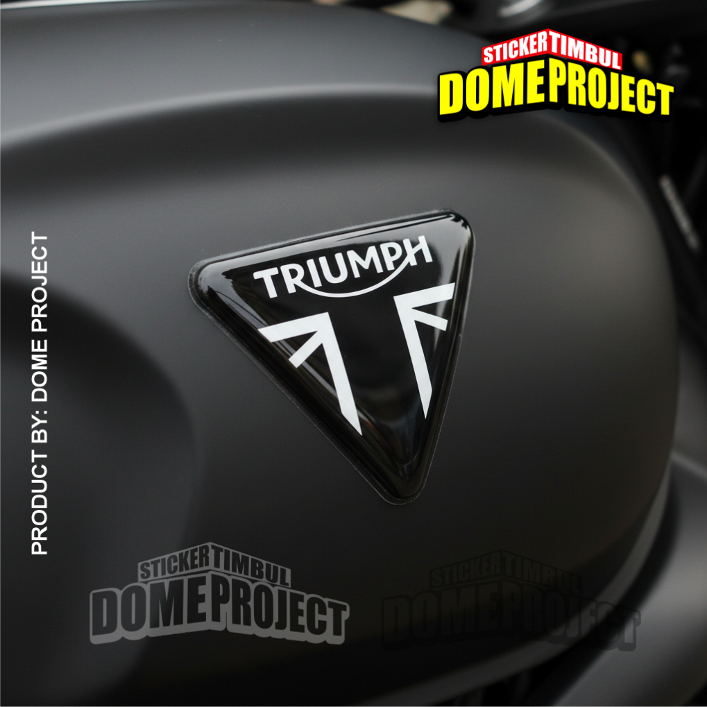 สติ๊กเกอร์สัญลักษณ์แบบยืดหยุ่นลาย Triumph ขนาด 4ซม. x 5ซม.