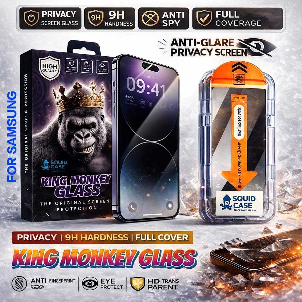 SUPERFIT ฟิล์มกระจกนิรภัย KINGMONKEY ANTI SPY สําหรับ SAMSUNG A02 A03 A04 A05 A06 A07 A12 A13 A14 A1