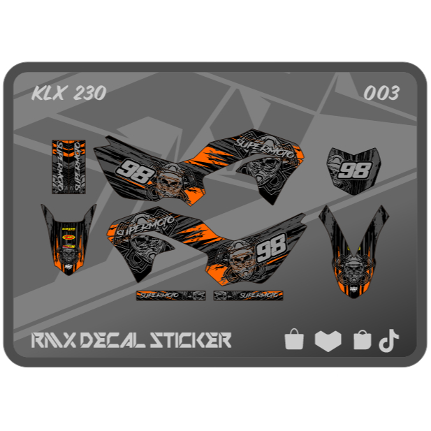 MERAH HIJAU KLX 230 S FULLBODY STICKER (003) KAWASAKI LX SE DECAL STICKER 2019 2020 2021 2022 2023 B