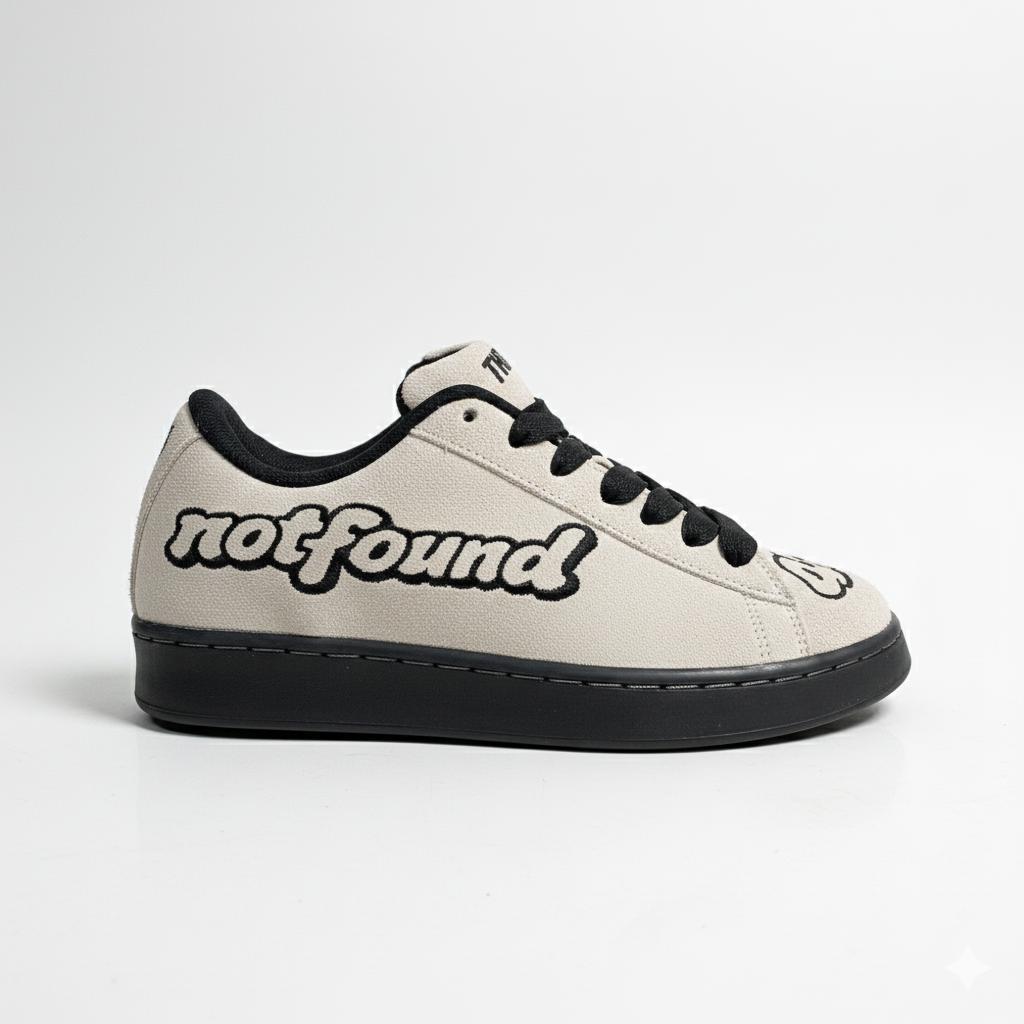 LOKAL TWIZEY - TERA 404 GREY BLACK รองเท้าลําลองสําหรับผู้ชายและผู้หญิง วัสดุหนังนิ่มในพื้นที่ ยี่ห้