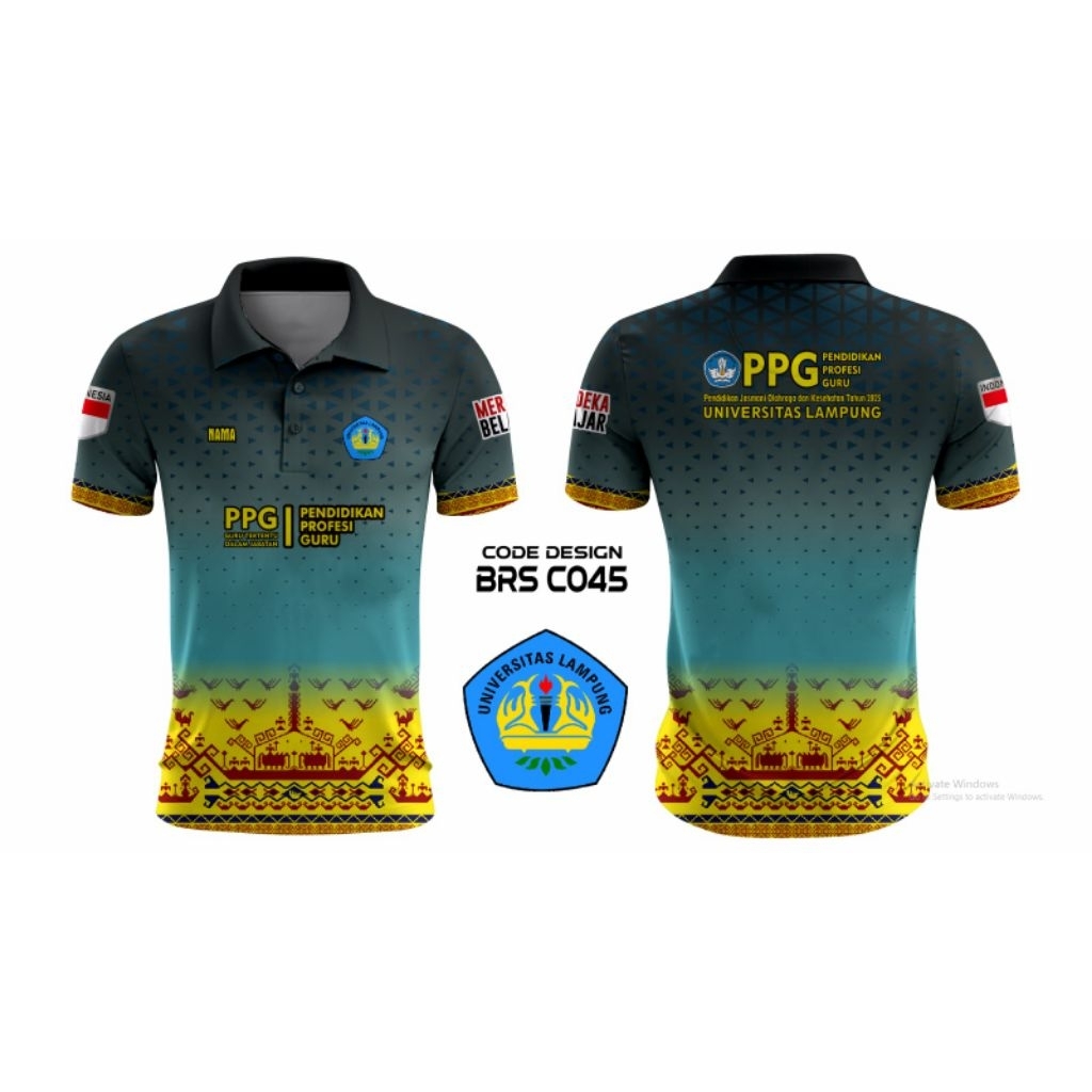 PPG PJOK 2025 UNIFORM JERSEY เสื้อยืด LAMPUNG UNIVERSITY FREE CUSTOM