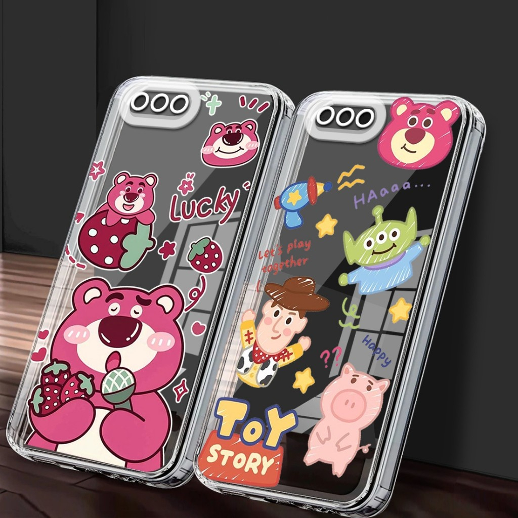 SoftCase Clear Ready สําหรับ Oppo A3s Oppo A1k Realme C1 Realme C2 Clear Casing CARTOON PICTURE